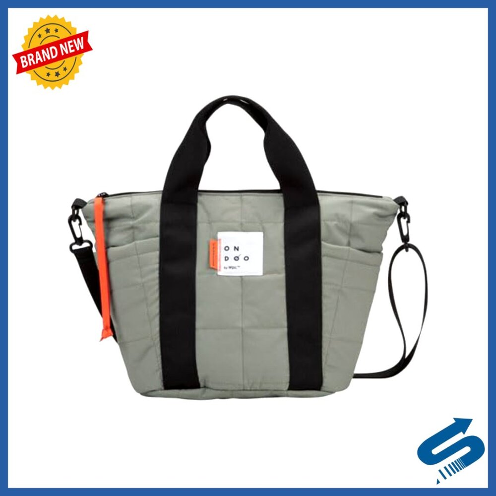 Quilted Water-Repellent Tote Bag with 2-Way Design and Side Pockets